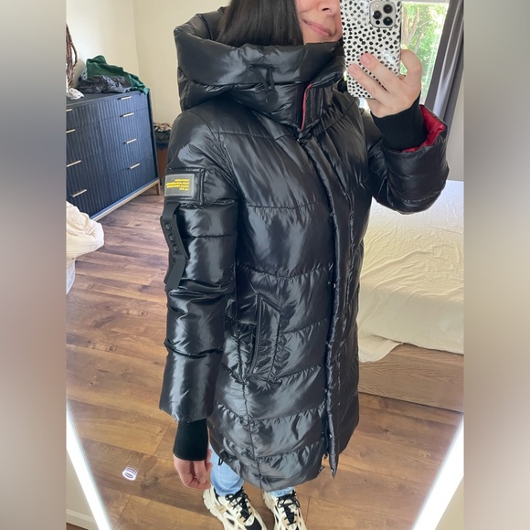 NEW!! Never worn, black midi bio-down winter coat from - Picture 7 of 16